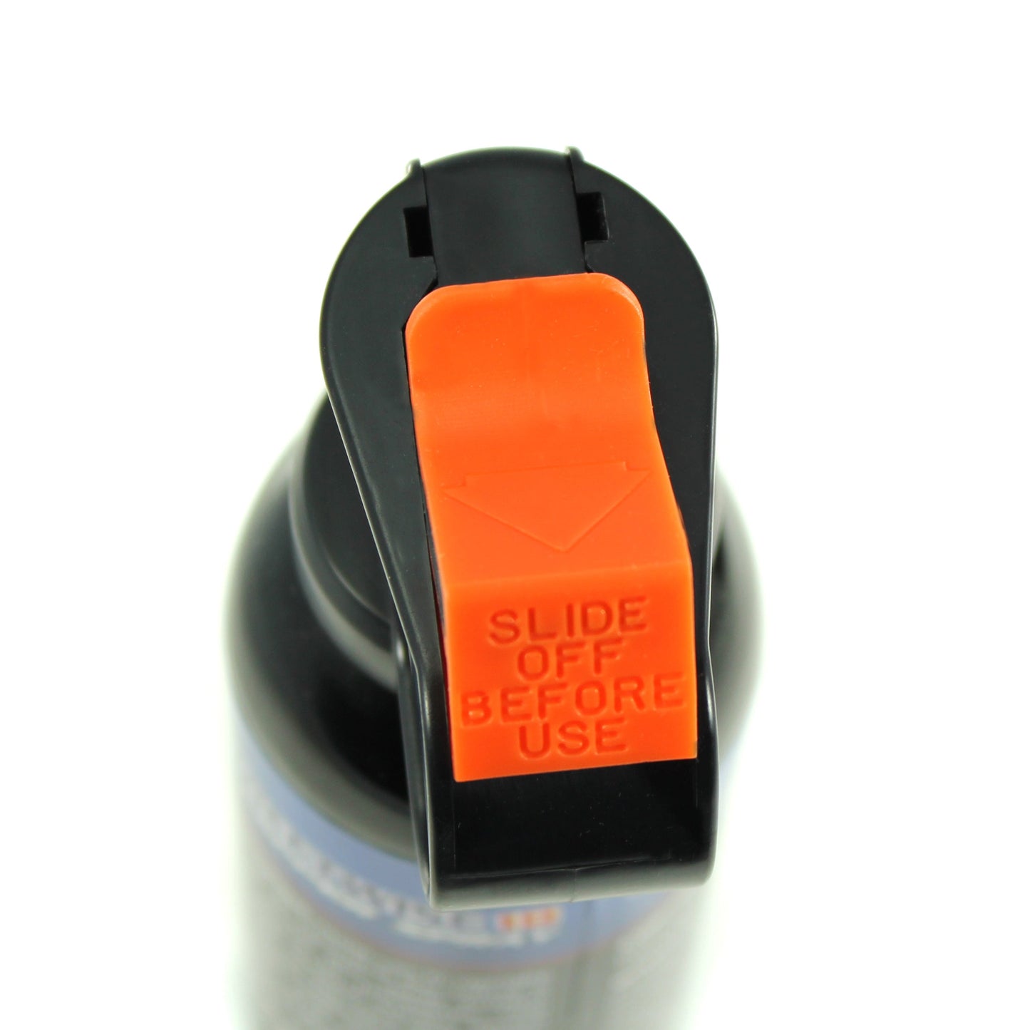 Close-up of Streetwise 18 fogger pepper spray fire master placed on a white background.