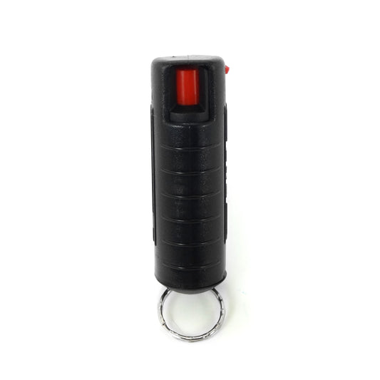 Streetwise 18 Stream Pepper Spray in 0.5oz Hard Case - compact personal defense spray with safety lock, in white background.