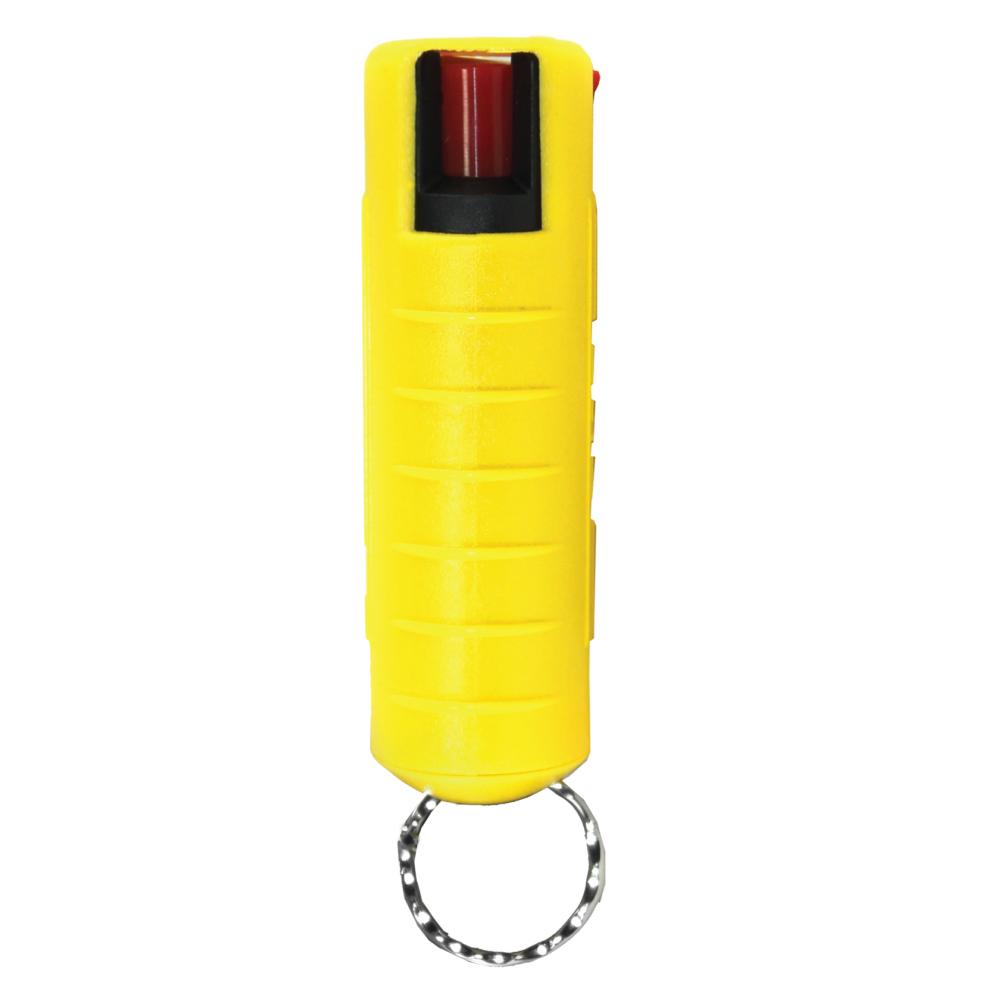 Streetwise 18 Stream Pepper Spray in 0.5oz Hard Case - compact personal defense spray with safety lock, in white background.