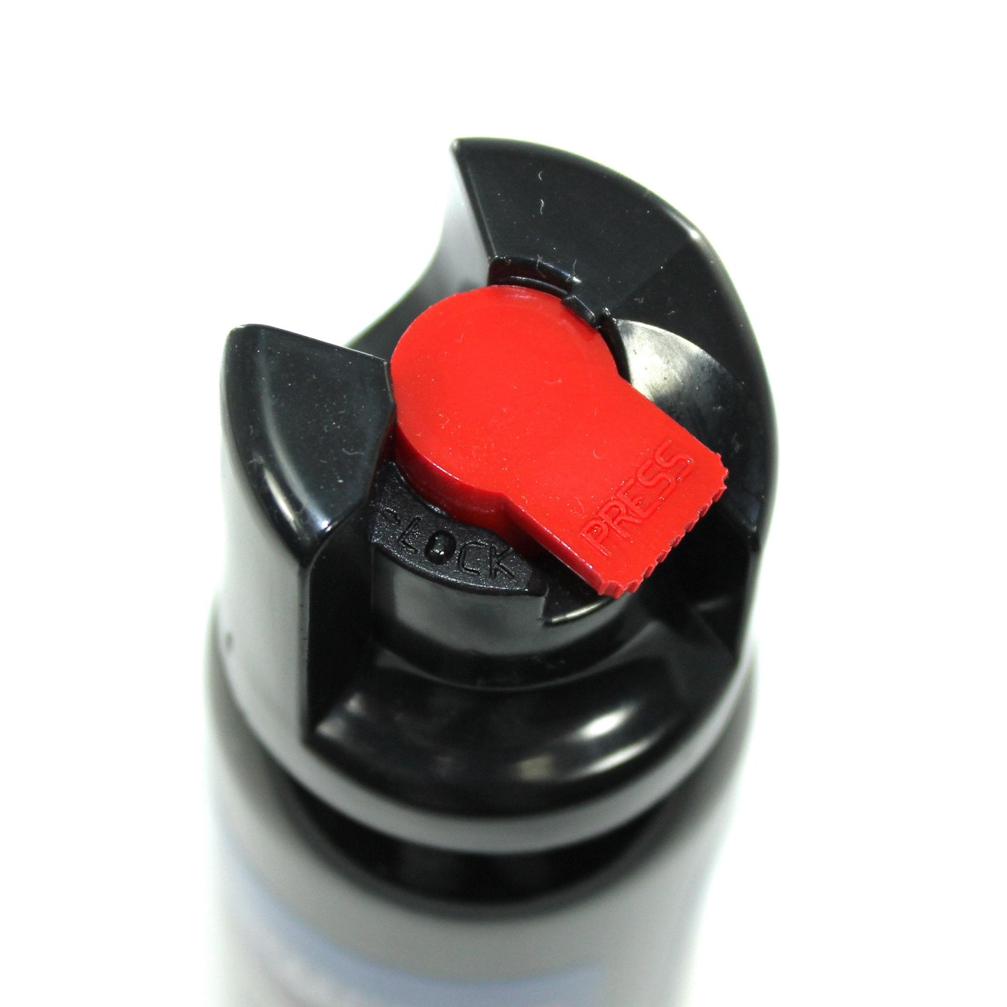 Streetwise 18 Stream Pepper Spray with Twist Lock Safety Cap on white background.