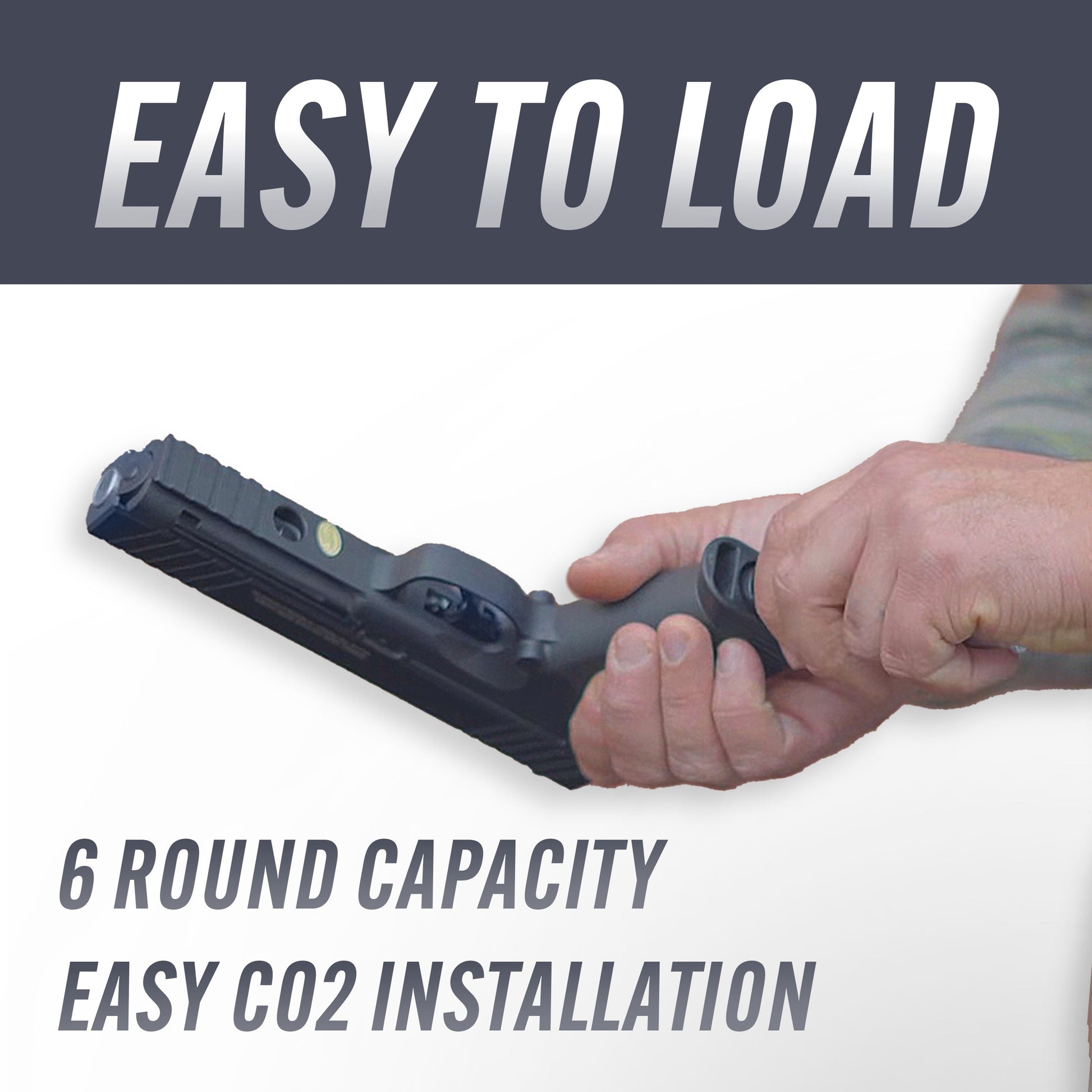 Features of Streetwise “The HEAT” Pepper Launcher – semi-automatic .50 caliber pepper ball and projectile launcher powered by a 12g CO₂ cartridge; holds six rounds and fires pepper or rubber balls at nearly 500 ft/s for up to 60 ft range—includes Picatinny rail, safety trigger, and optional flashlight/laser accessories.