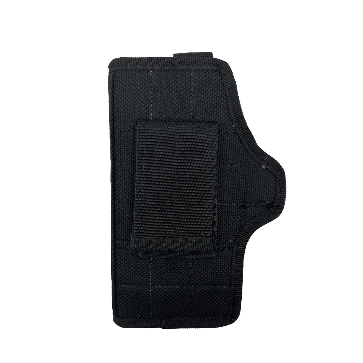 Streetwise “The HEAT” Pepper Launcher Heavy Duty Holster – rugged belt holster designed for the .50 caliber launcher, featuring adjustable retention straps, reinforced stitching, and an accessory pouch for spare CO₂ cartridges, in white background.