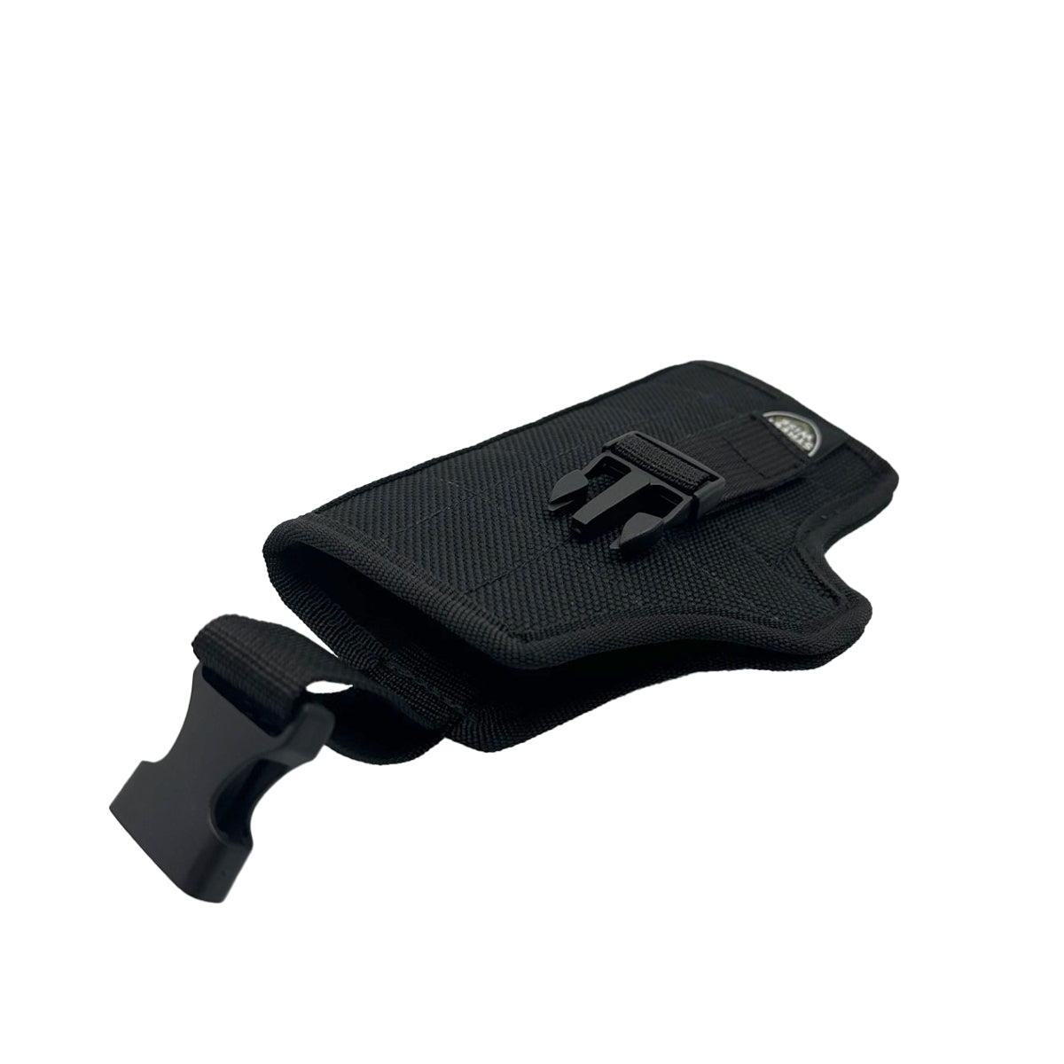 Streetwise “The HEAT” Pepper Launcher Heavy Duty Holster – rugged belt holster designed for the .50 caliber launcher, featuring adjustable retention straps, reinforced stitching, and an accessory pouch for spare CO₂ cartridges, in white background.