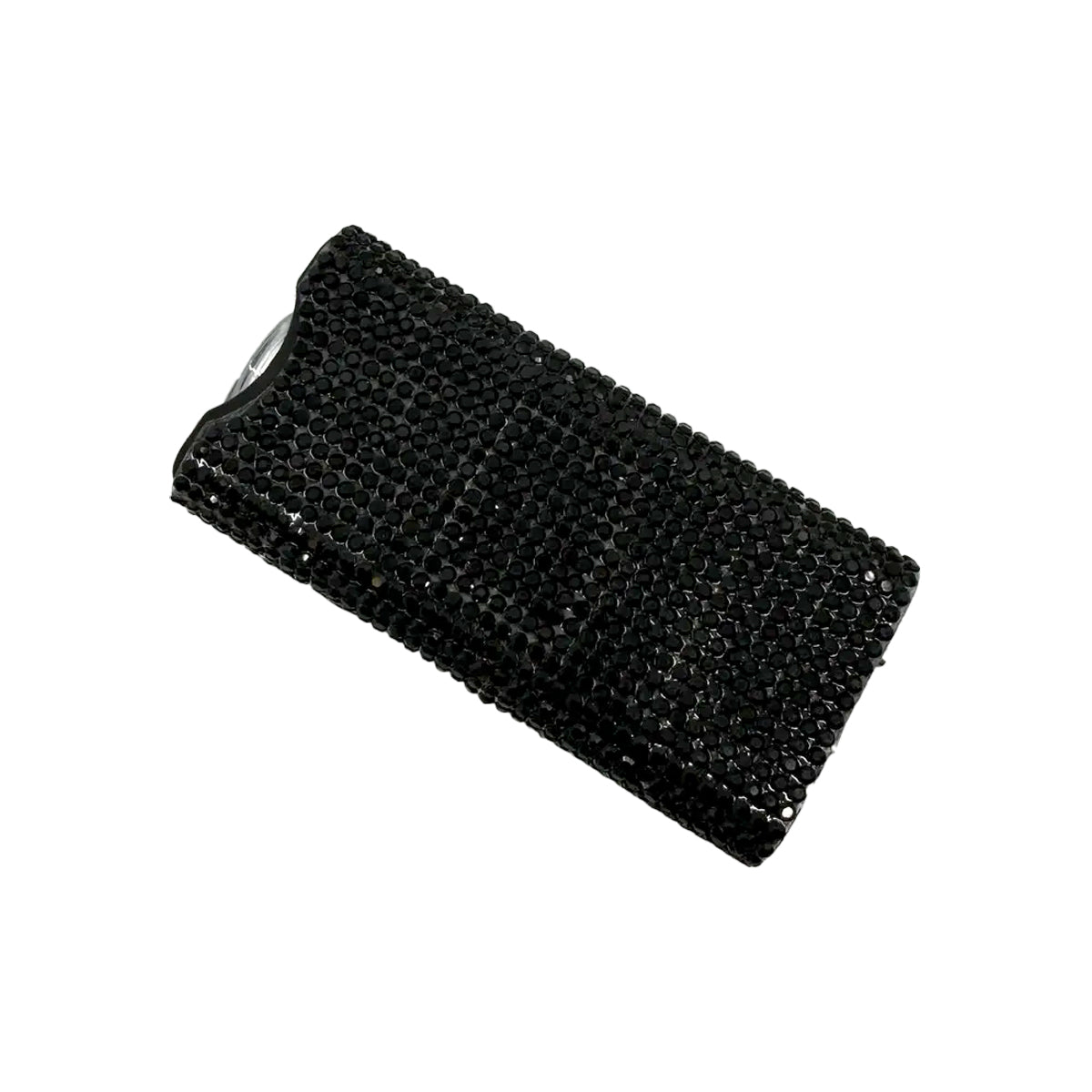 Streetwise Rhinestun Keychain Stun Gun – compact mini stun gun with stylish rhinestone exterior, built-in LED flashlight, micro-USB rechargeable battery, dual-safety switch, keyring attachment, and nylon holster; delivers powerful high-voltage shock in a fashion-forward design, in white background.
