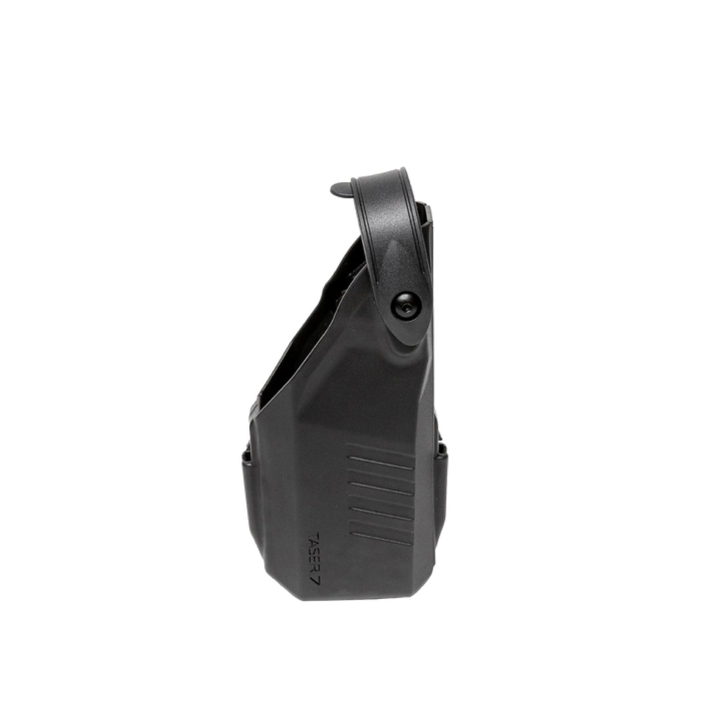 TASER® 7 CQ Safariland Holster – durable, duty-grade holster designed specifically for the TASER 7 CQ, offering secure retention and easy access in white background.