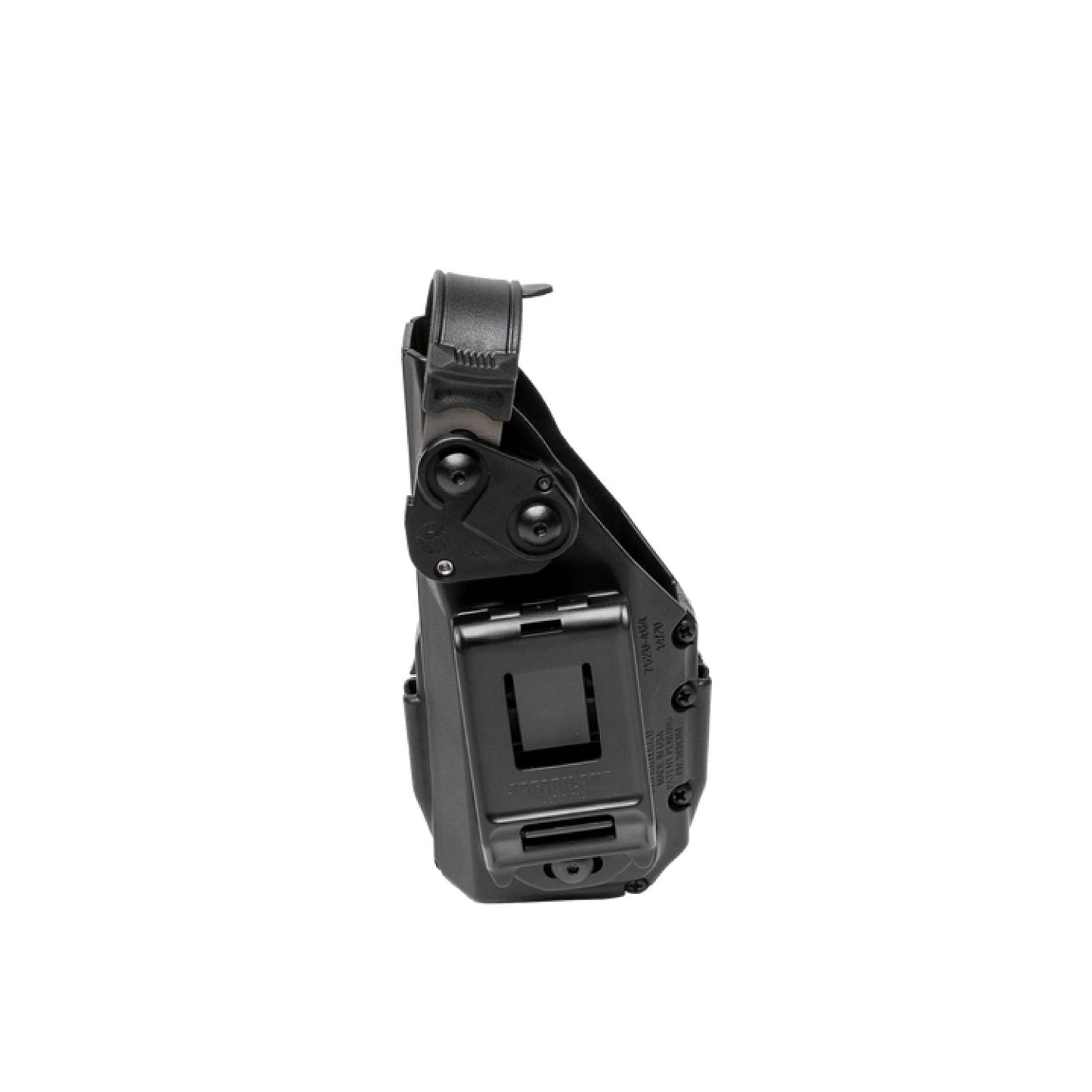 TASER® 7 CQ Safariland Holster – durable, duty-grade holster designed specifically for the TASER 7 CQ, offering secure retention and easy access, in white background.
