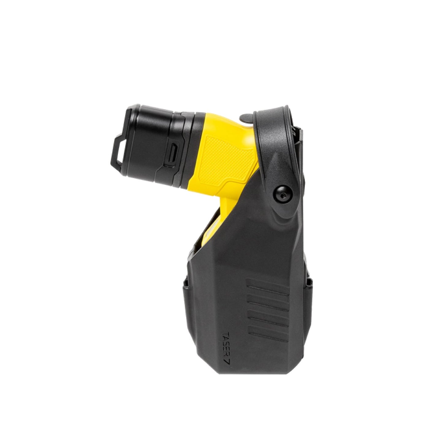 TASER® 7 CQ Safariland Holster – durable, duty-grade holster designed specifically for the TASER 7 CQ, offering secure retention and easy access, in white background.