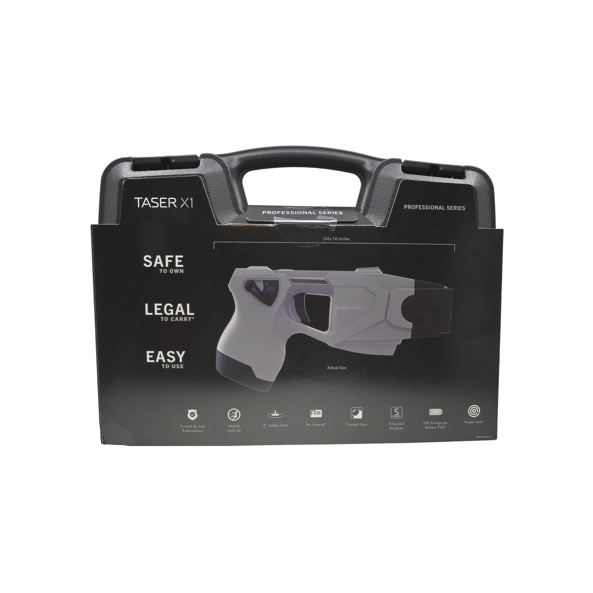 Case for TASER® X1 Professional Series – high-performance conducted energy weapon designed for law enforcement and professional security use, offering reliable stopping power, in white background.