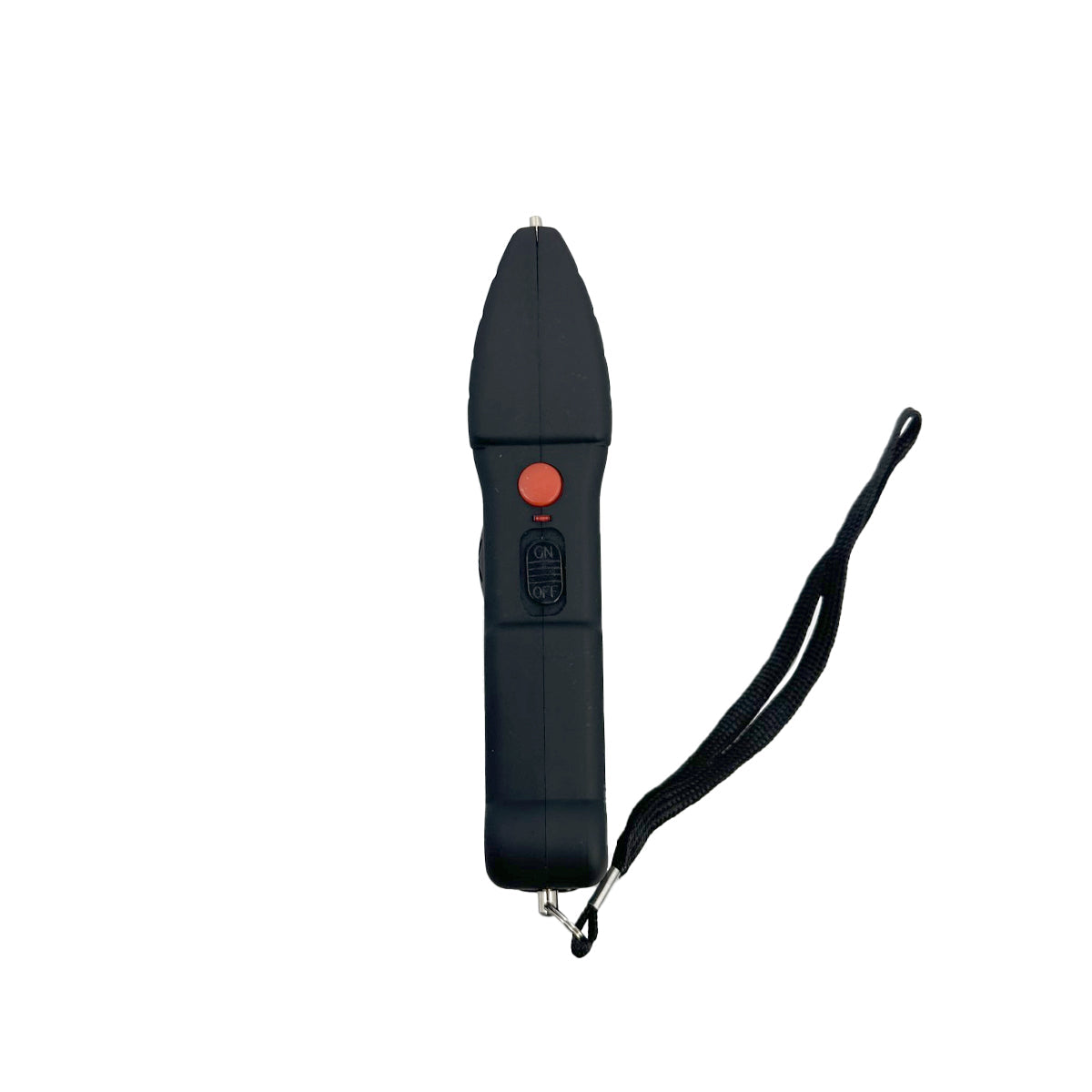 Touchdown 89,000,000 Stun Gun – compact, high-voltage self-defense device featuring a sleek ergonomic body and built-in flashlight, designed for powerful performance and easy carry, in white background.