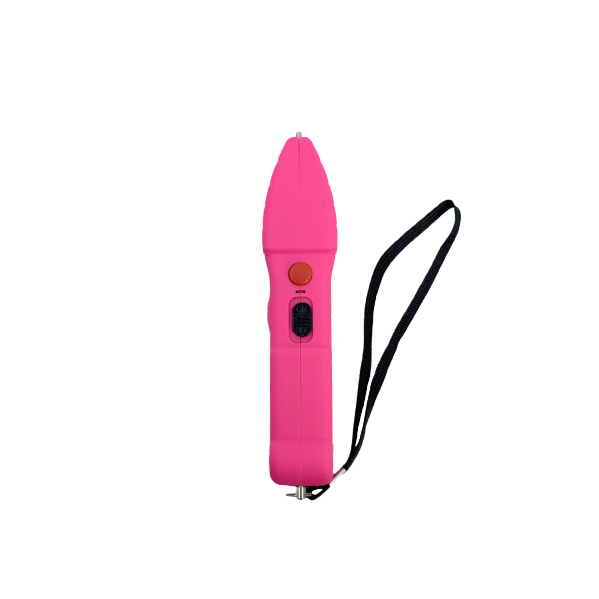 Touchdown 89,000,000 Stun Gun – compact, high-voltage self-defense device featuring a sleek ergonomic body and built-in flashlight, designed for powerful performance and easy carry, in white background.