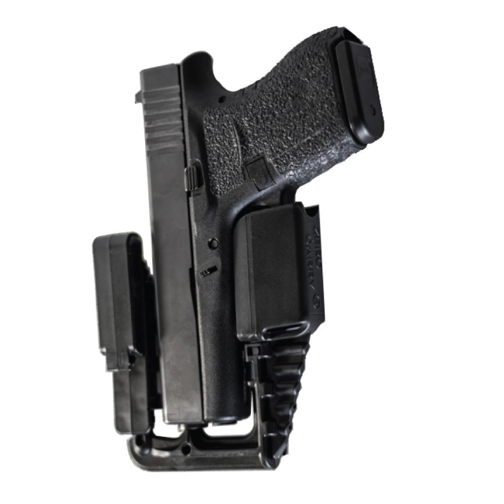 Zero Carry 2.0 waistband holster with trigger guard - compact concealed carry holster for pistols, in white background.